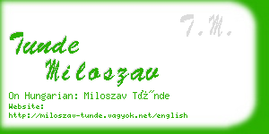 tunde miloszav business card